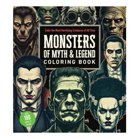 Coperta cărții Monsters of Myth and Legend Coloring Book Color the Most Horrifying Creatures of All Time - Over 100 Pages to Color!