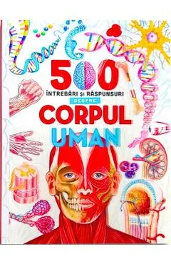 Coperta cărții 500 de intrebari si raspunsuri despre corpul uman