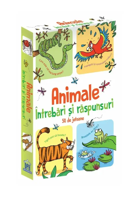 Coperta cărții Animale. Întrebări și răspunsuri. 50 de jetoane