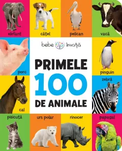 Coperta cărții Bebe învață: Primele 100 de animale