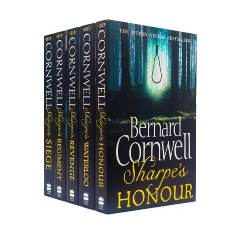 Coperta cărții Bernard Cornwell Richard Sharpes Series 16 To 20 - 5 Books Set - Revenge, Regiment, Waterloo, Siege, Honour