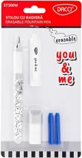 Coperta cărții Stilou cu radiera You&&Me Alb ST300W, DACO