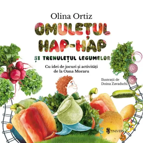 Coperta cărții Omulețul Hap-hap și trenulețul legumelor