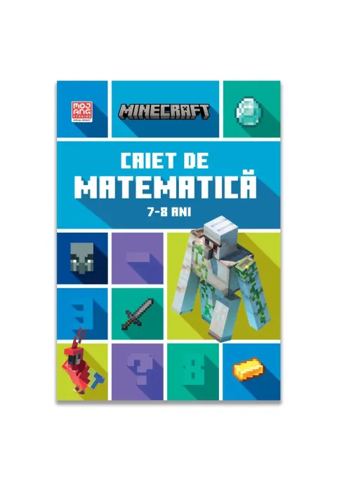 Coperta cărții Minecraft - Caiet de matematică 7-8 ani