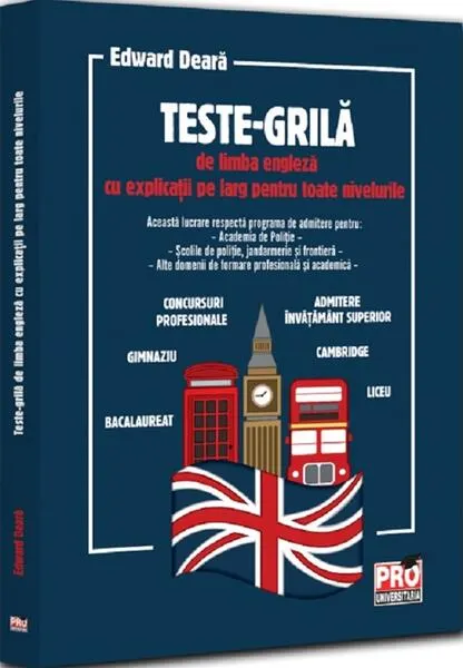 Coperta cărții Teste-grilă de limba engleză cu explicații pe larg pentru toate nivelurile