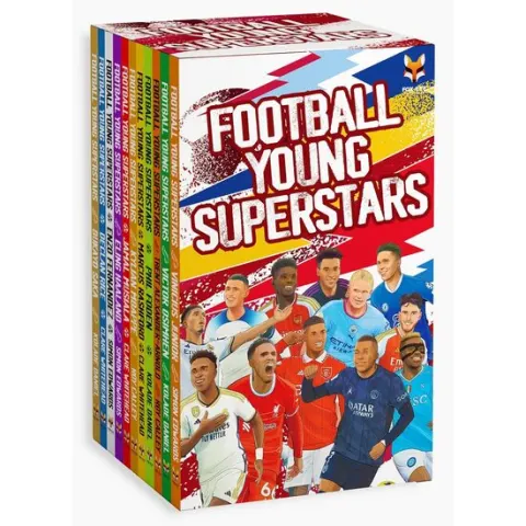 Coperta cărții Football Young Superstars 12 Books Box Set: Jude Bellingham, Marcus Rashford, Phil Foden, Bukayo Saka, Kylian Mbappe