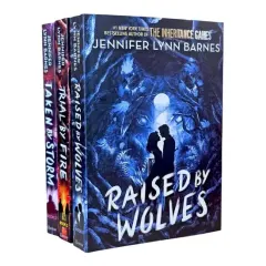 Coperta cărții Raised by Wolves Series By Jennifer Lynn Barnes 3 Books Collection Set (Raised by Wolves, Trial by Fire & Taken by Storm)
