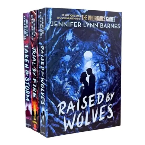 Coperta cărții Raised by Wolves Series By Jennifer Lynn Barnes 3 Books Collection Set (Raised by Wolves, Trial by Fire & Taken by Storm)