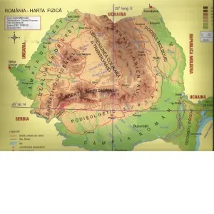Coperta cărții Plansa Romania, harta fizica