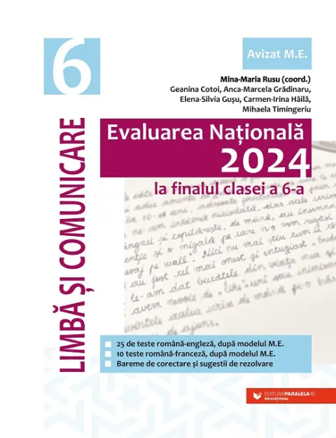 Coperta cărții Evaluarea Națională 2024 la finalul clasei a VI-a. Limbă și comunicare