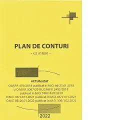 Coperta cărții Plan de conturi pentru agentii economici - uz intern. Actualizat O.M.F. 85/26.01.2022 publicat in M.O. 100/1.02.2022