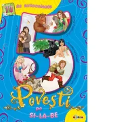 Coperta cărții 5 Povesti pe si-la-be (bleu, cu 70 autocolante)