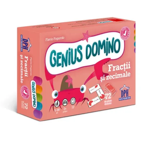 Coperta cărții Genius domino: Fracții și zecimale