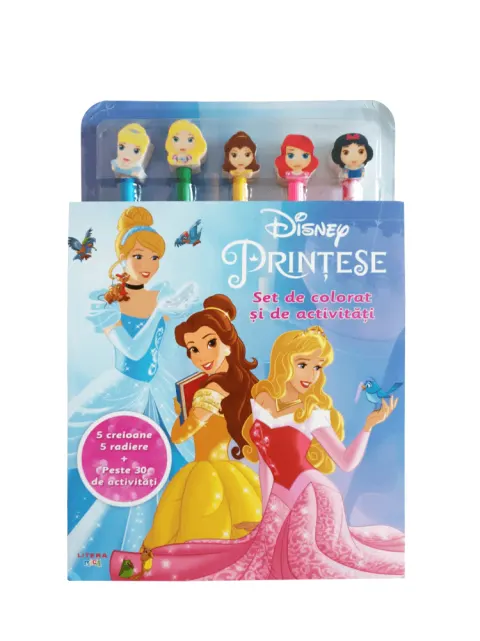 Coperta cărții Disney Printese. Set de colorat si de activitati (contine 5 creioane + 5 radiere)