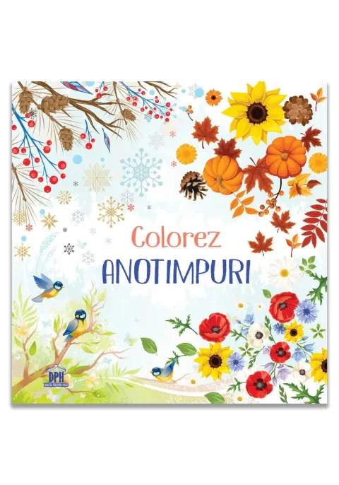 Coperta cărții Colorez anotimpuri - Carte de colorat + 12 creioane colorate