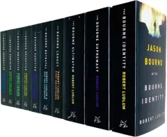 Coperta cărții The Bourne Trilogy Series Collection Robert Ludlum 10 Books Set (The Bourne Imperative, The Bourne Legacy, The Bourne Supremacy, The Bourne Ultimatum, The Bourne Identity, The Bourne Objective, The Bourne Sanction, Deception, Betrayal, Dominion)