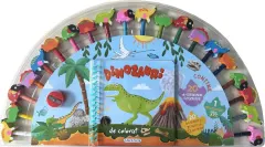 Coperta cărții Dinozauri. Carte de colorat cu 20 de creioane