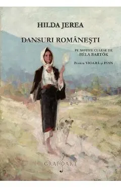 Coperta cărții Dansuri romanesti pe motive culese de Bela Bartok pentru vioara si pian
