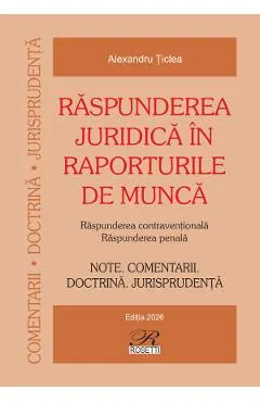 Coperta cărții Raspunderea juridica in raporturile de munca