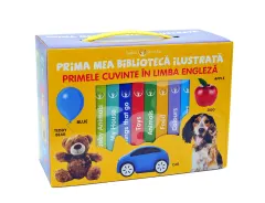 Coperta cărții Cutie. Bebe invata. Prima mea biblioteca ilustrata. Primele cuvinte in limba engleza