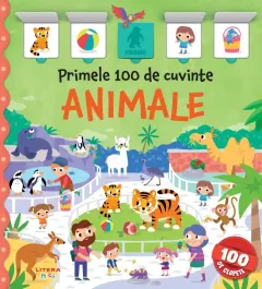 Coperta cărții Primele 100 de cuvinte. Animale. Carte cu clapete