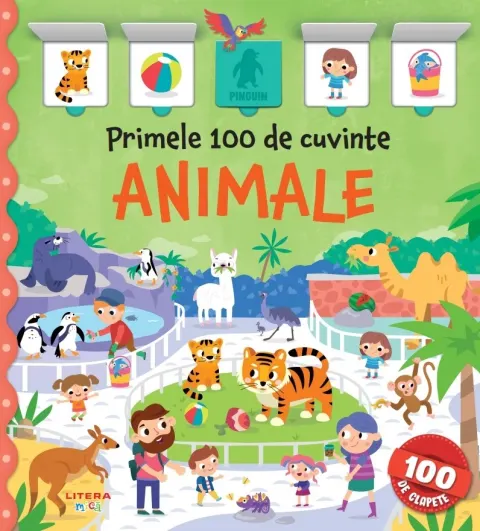 Coperta cărții Primele 100 de cuvinte. Animale. Carte cu clapete