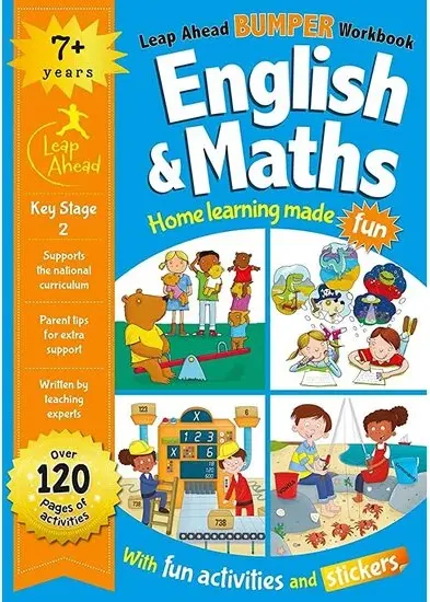 Coperta cărții Leap Ahead Bumper Workbook: 7+ Years English & Maths