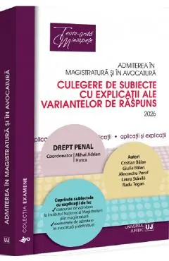 Coperta cărții Admiterea in magistratura si in avocatura. Drept penal Ed.8