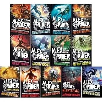 Coperta cărții The Complete Alex Rider Collection by Anthony Horowitz: Missions 1-13 - From Stormbreaker to Nightshade Revenge (13-Book Set)