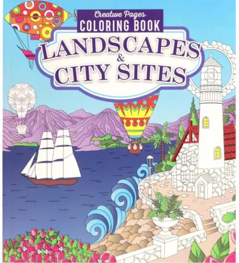 Coperta cărții Landscapes & City Sites Coloring Book