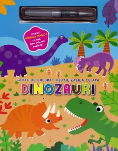 Coperta cărții Dinozauri. Carte de colorat reutilizabilă cu apă