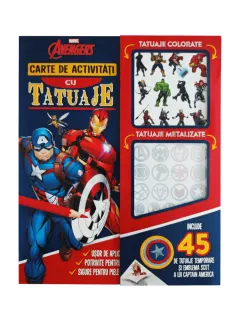 Coperta cărții Marvel. Avengers. Carte de activitati cu tatuaje