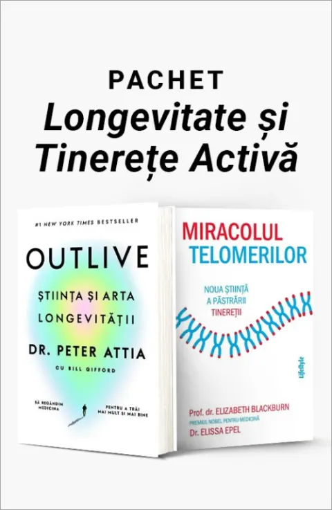 Coperta cărții Pachet Longevitate și Tinerețe Activă. Outlive/Miracolul Telomerilor - Dr. Peter Attia