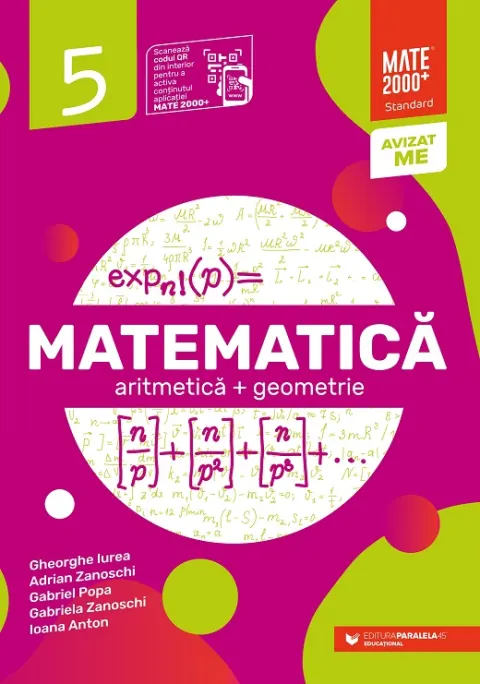 Coperta cărții Matematică. Aritmetică, geometrie. Clasa a V-a. Standard