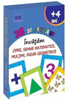 Coperta cărții 36 de jetoane. Invatam cifre, semne matematice, multimi, figuri geometrice
