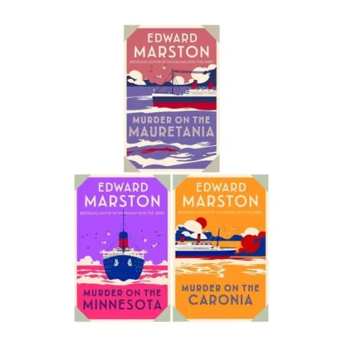 Coperta cărții Edward Marston Ocean Liner Mysteries Collection 3 Books Set (Mauretania, Minnesota, Caronia)