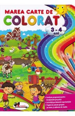 Coperta cărții Marea carte de colorat 3-4 ani