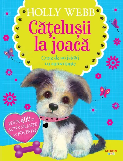 Coperta cărții Catelusii la joaca. Carte de activitati cu autocolante