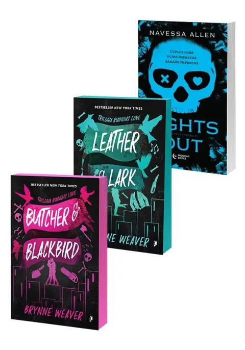 Coperta cărții Pachet Butcher & Blackbird + Leather & Lark + Lights out. Set 3 volume