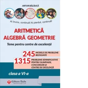 Coperta cărții Aritmetica, algebra, geometrie. Teme pentru centre de excelenta. Clasa a VI-a, editia a X-a