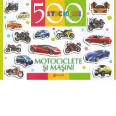 Coperta cărții 500 stickere. Motociclete si masini