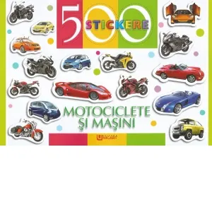 Coperta cărții 500 stickere. Motociclete si masini
