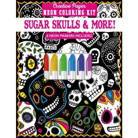 Coperta cărții Creative Pages Neon Coloring Kit Sugar Skulls & More!