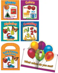 Coperta cărții Small Saddle Stitch Book with Pop Up Page: Let's Learn 4-Books with Carry Case 9781450874687