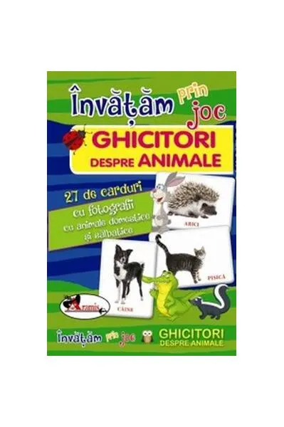 Coperta cărții Învățăm prin joc Ghicitori despre animale