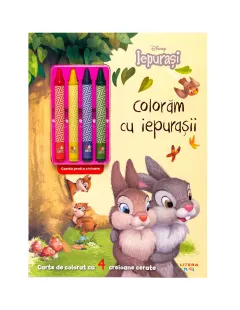 Coperta cărții Disney Iepurasi. Coloram cu iepurasii (contine 4 creioane cerate)