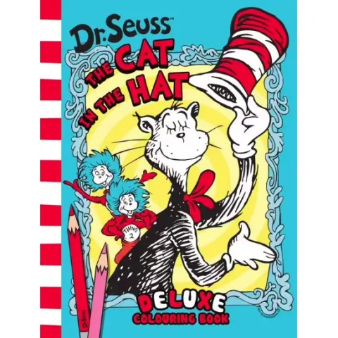 Coperta cărții Dr Seuss The Cat In The Hat Deluxe Colouring Book