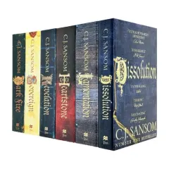 Coperta cărții The Shardlake Series 6 Books Collection Set By C. J. Sansom (Dissolution, Dark Fire, Sovereign, Revelation, Heartstone & Lamentation)