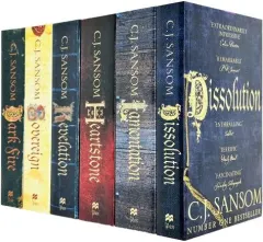Coperta cărții The Shardlake Series 6 Books Collection Set By C. J. Sansom (Dissolution, Dark Fire, Sovereign, Revelation, Heartstone & Lamentation)