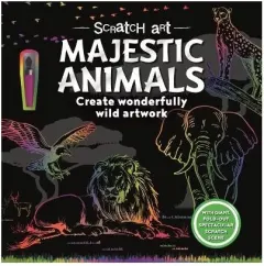 Coperta cărții Sparkpool Majestic Animals (Scratch Art for Adults).